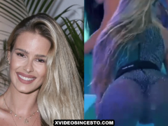 Yasmin Brunet dançando de maneira sensual com a calcinha bem cavada