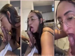 Edna Samara fazendo um boquete delicioso no pau grande do cara bem dotado