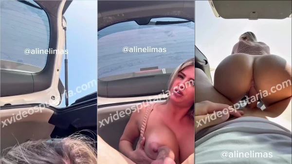 Milf Aline na praia se divertindo e recebendo prazer na intimidade