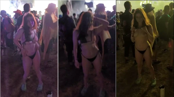 Rylie Rowan bombando no rolê de eletrônica de calcinha!
